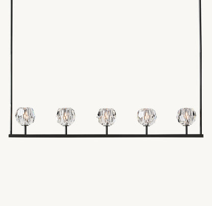 BOULE DE CRISTAL CLEAR GLASS LINEAR CHANDELIER 48"
