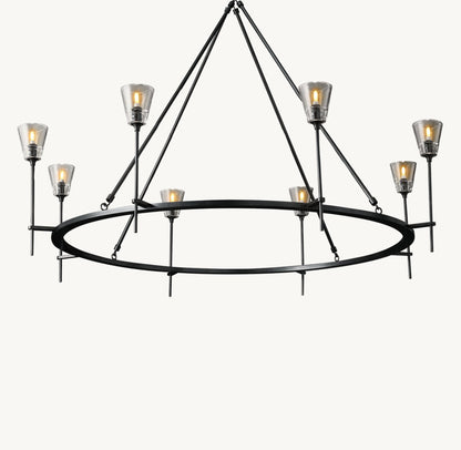 TORCHE DE VERRE ROUND CHANDELIER 58"