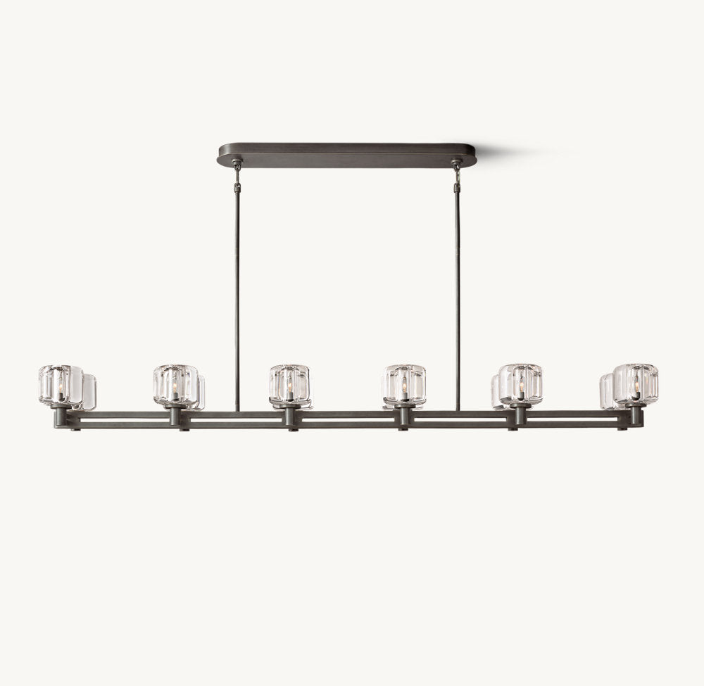DEMARET DOUBLE LINEAR CHANDELIER 72"