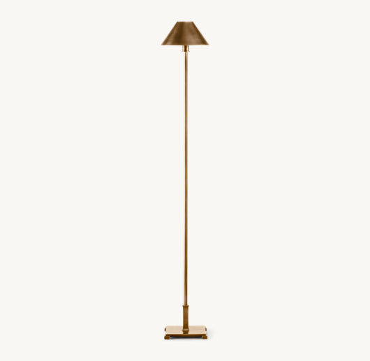 PETITE CANDLESTICK METAL SHADE FLOOR LAMP