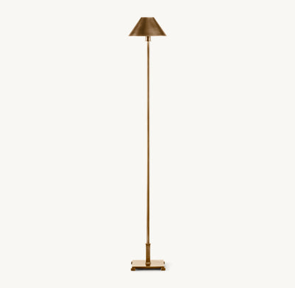 PETITE CANDLESTICK METAL SHADE FLOOR LAMP