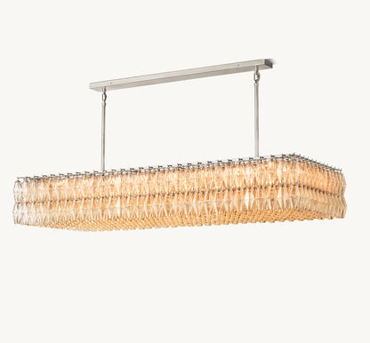 CHIARA CLEAR GLASS RECTANGULAR CHANDELIER 74"