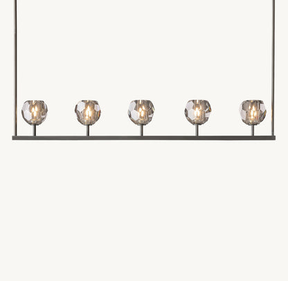 BOULE DE CRISTAL SMOKE GLASS LINEAR CHANDELIER 48"
