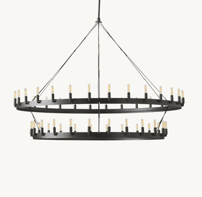 CAMINO VINTAGE FILAMENT TWO-TIER CHANDELIER 63"