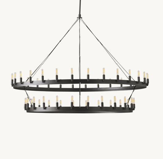 CAMINO VINTAGE FILAMENT TWO-TIER CHANDELIER 63"