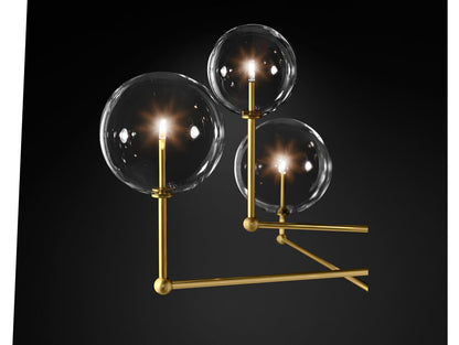 GLASS GLOBE MOBILE THREE-ARM CHANDELIER 46"