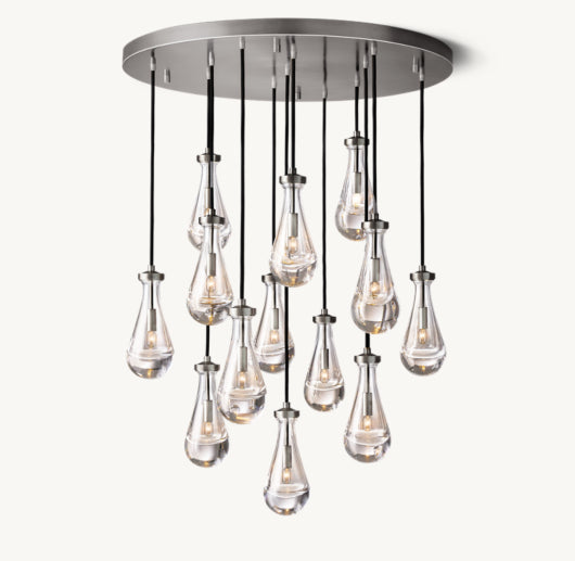 RAIN ROUND CHANDELIER 36"