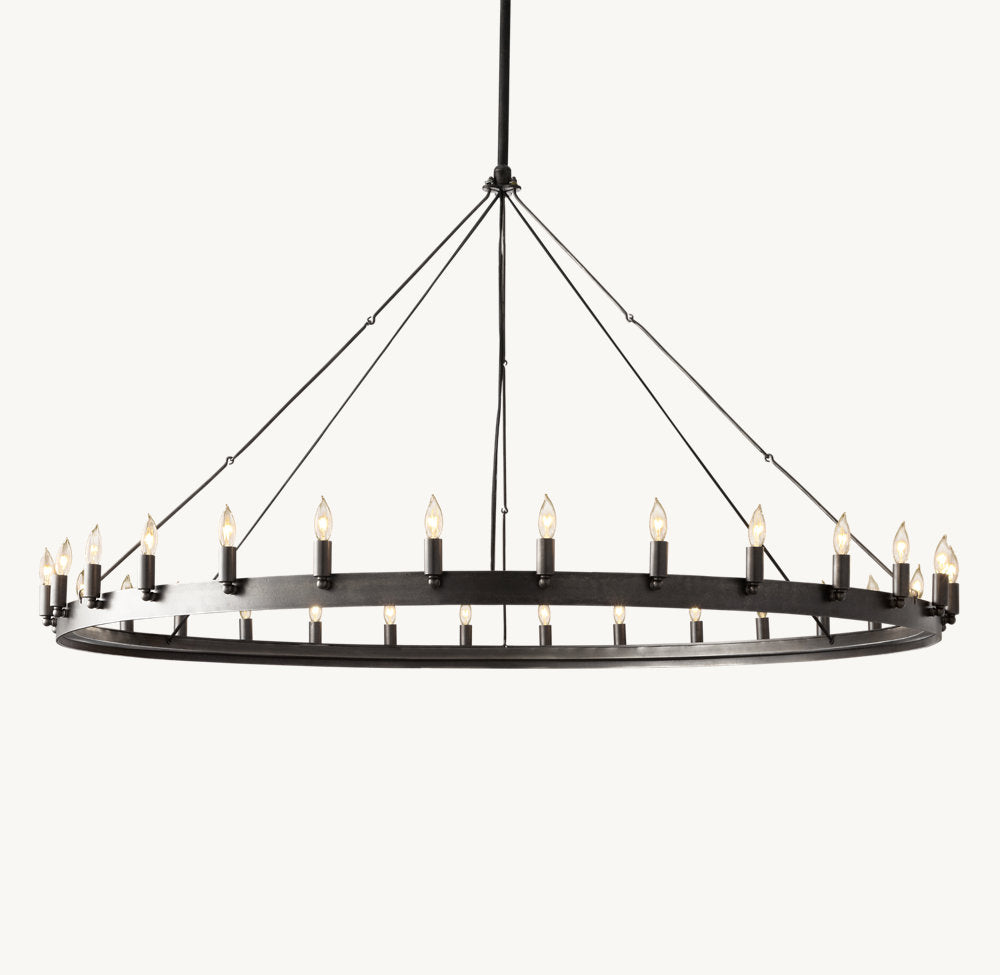 CAMINO VINTAGE CANDELABRA ROUND CHANDELIER 63"