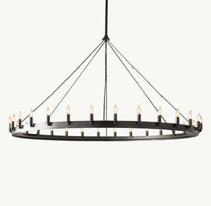 CAMINO VINTAGE CANDELABRA ROUND CHANDELIER 63"