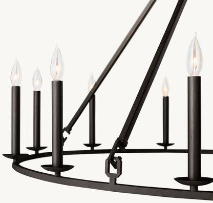 19TH C. ENGLISH OPENWORK ROUND CHANDELIER 50"