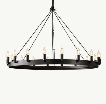 CAMINO VINTAGE CANDELABRA ROUND CHANDELIER 38"