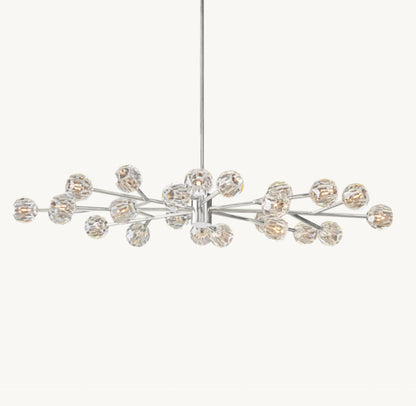 BOULE DE CRISTAL CLEAR GLASS OVAL CHANDELIER 72"