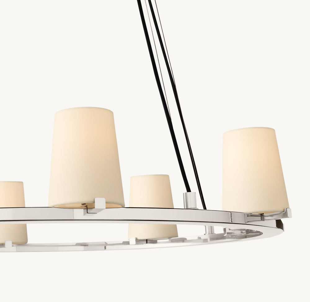 PAUILLAC FABRIC SHADE ROUND CHANDELIER 36"