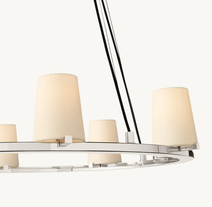 PAUILLAC FABRIC SHADE ROUND CHANDELIER 60"