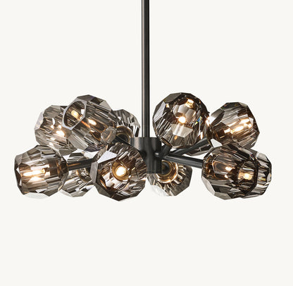 BOULE DE CRISTAL SMOKE GLASS ROUND CHANDELIER 24"