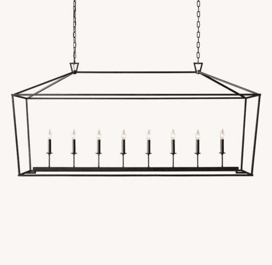 19TH C. ENGLISH OPENWORK RECTANGULAR CHANDELIER 72"