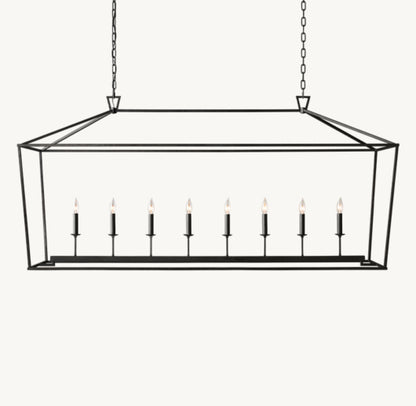 19TH C. ENGLISH OPENWORK RECTANGULAR CHANDELIER 72"