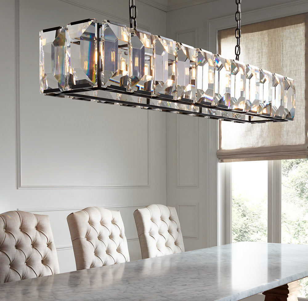HARLOW CRYSTAL RECTANGULAR CHANDELIER 54"