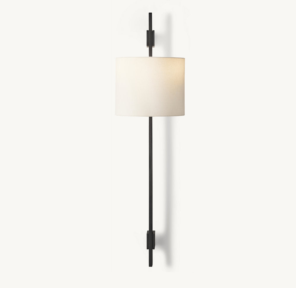 VELA RECTANGULAR BAR SCONCE - ROUND SHADE