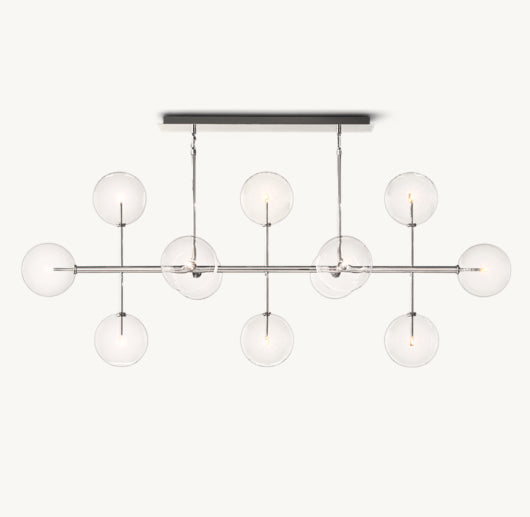 GLASS GLOBE MOBILE LINEAR CHANDELIER