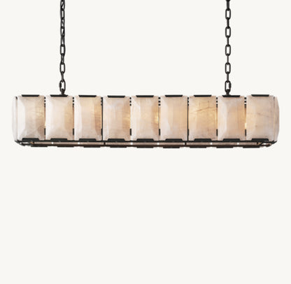 HARLOW CALCITE RECTANGULAR CHANDELIER 62"