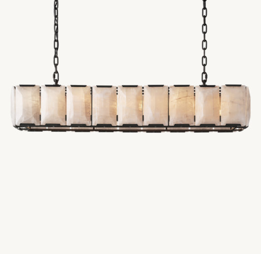 HARLOW CALCITE RECTANGULAR CHANDELIER 62"