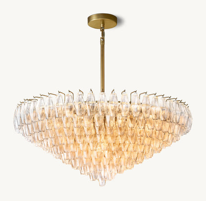 CHIARA CLEAR GLASS TIERED ROUND CHANDELIER 47"