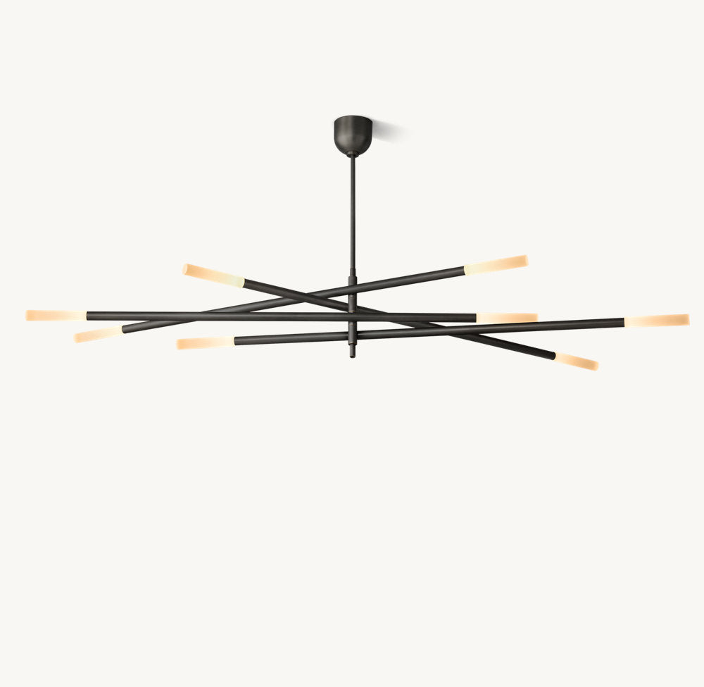 ROUSSEAU 8-LIGHT MOBILE ETCHED ROD CHANDELIER