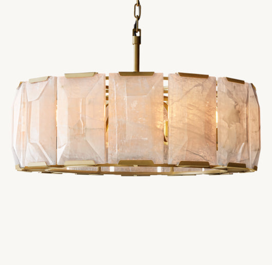 HARLOW CALCITE ROUND CHANDELIER 31"