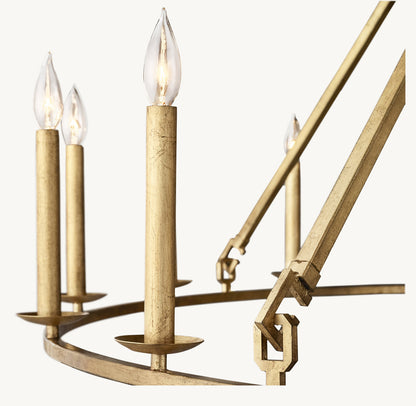 19TH C. ENGLISH OPENWORK TWO-TIER ROUND CHANDELIER 62"