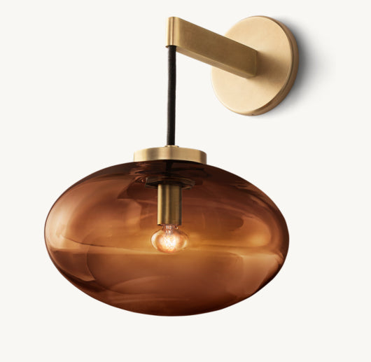 CABRETTE AMBER GLASS SCONCE