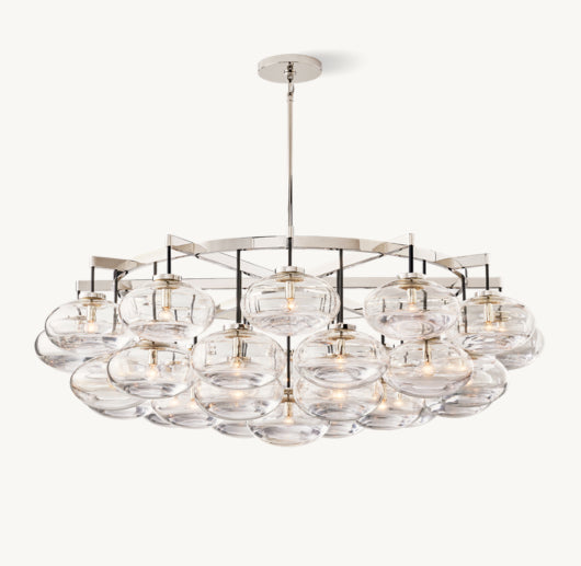 CABRETTE CLEAR GLASS ROUND CHANDELIER 60"