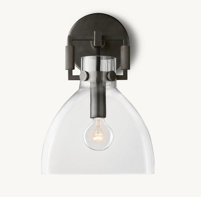 MACHINIST GLASS CLOCHE SCONCE 8"