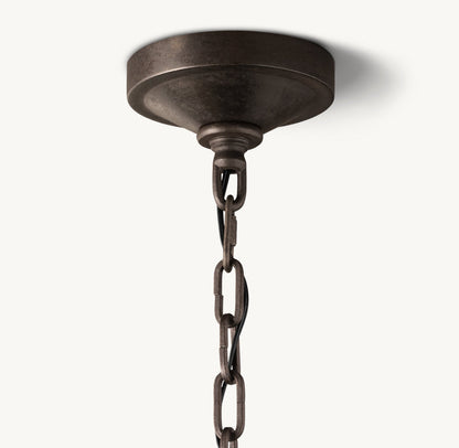 19TH C. ENGLISH OPENWORK TWO-TIER ROUND CHANDELIER 40"