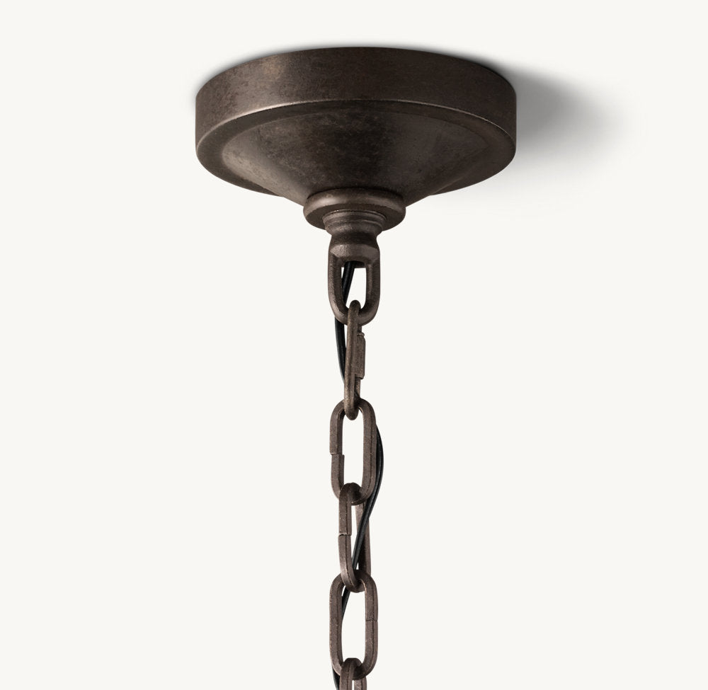 19TH C. ENGLISH OPENWORK TWO-TIER ROUND CHANDELIER 50"