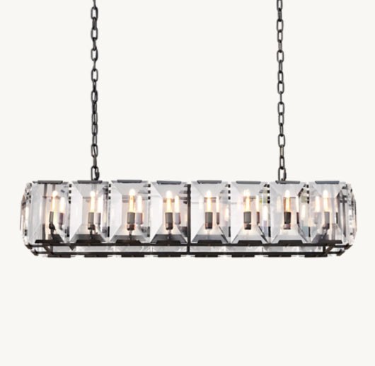 HARLOW CRYSTAL RECTANGULAR CHANDELIER 54"