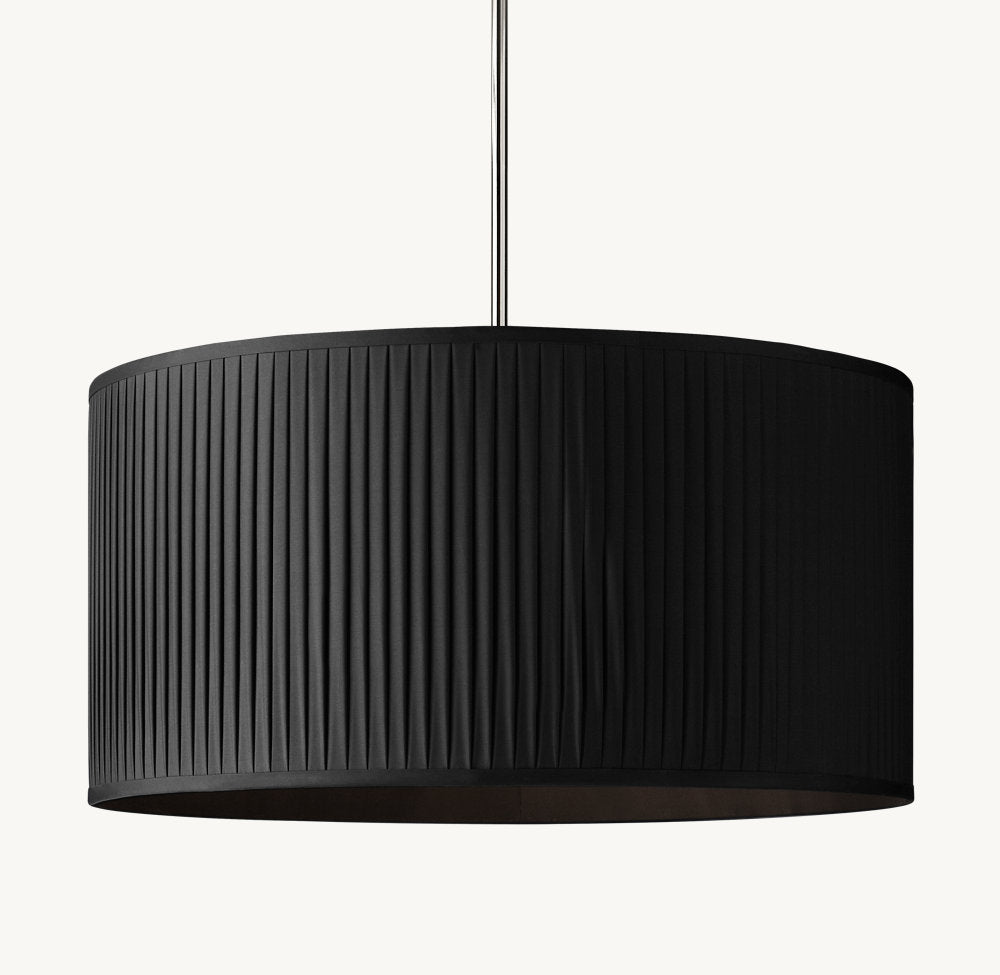REED BLACK PLEATED DRUM PENDANT