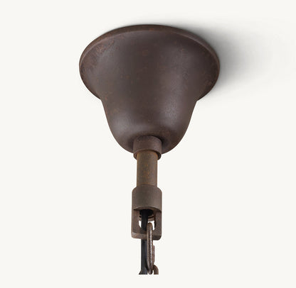 19TH C. ROCOCO IRON & CRYSTAL ROUND CHANDELIER 28"