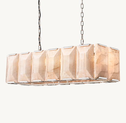 HARLOW CALCITE RECTANGULAR CHANDELIER 42"
