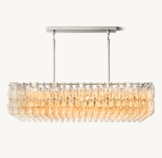 CHIARA CLEAR GLASS RECTANGULAR CHANDELIER 54"