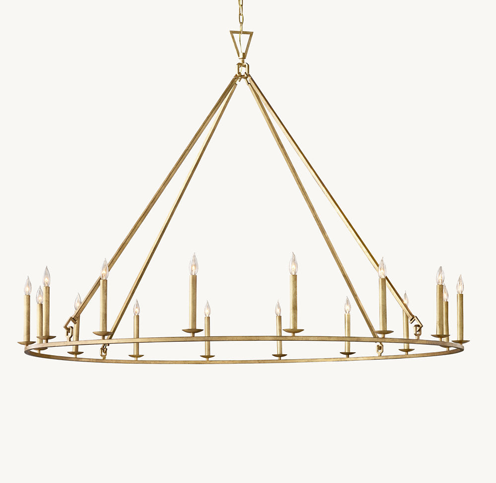 19TH C. ENGLISH OPENWORK ROUND CHANDELIER 72"