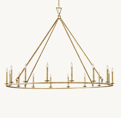 19TH C. ENGLISH OPENWORK ROUND CHANDELIER 72"