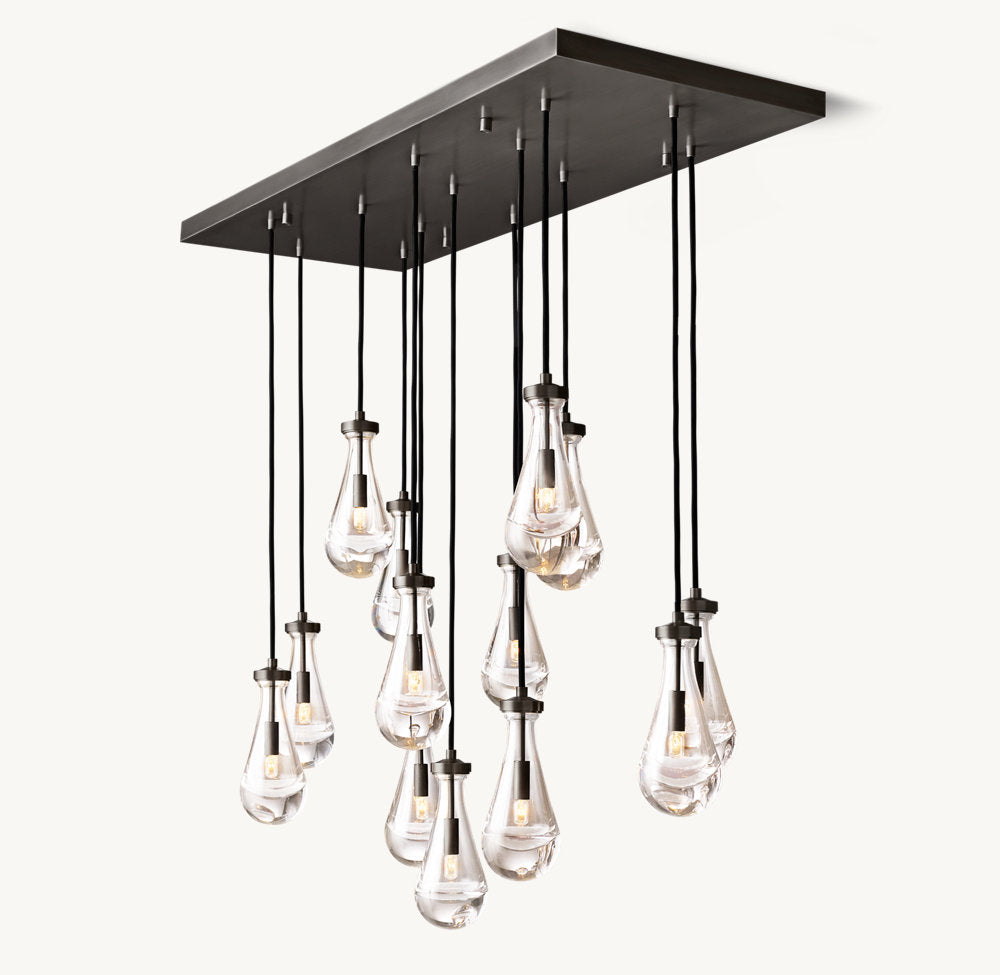 RAIN RECTANGULAR CHANDELIER 54"