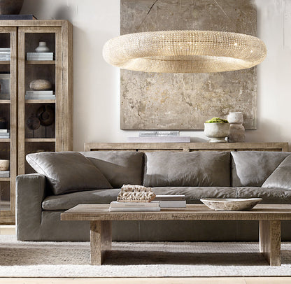 CRYSTAL HALO CLEAR ROUND LED CHANDELIER 72"