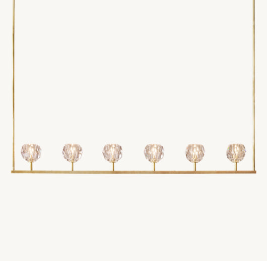 BOULE DE CRISTAL CLEAR GLASS LINEAR CHANDELIER 60"