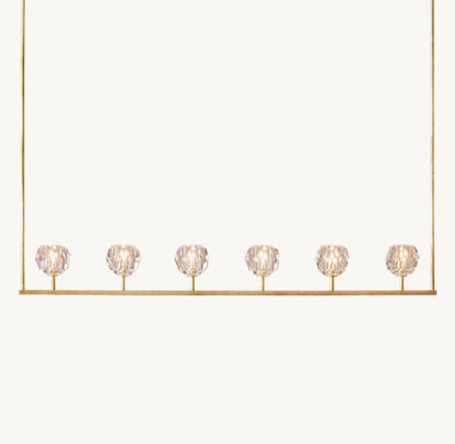 BOULE DE CRISTAL CLEAR GLASS LINEAR CHANDELIER 60"