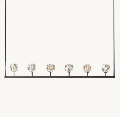 BOULE DE CRISTAL CLEAR GLASS LINEAR CHANDELIER 60"