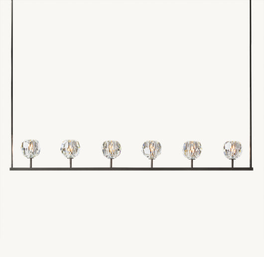 BOULE DE CRISTAL CLEAR GLASS LINEAR CHANDELIER 60"