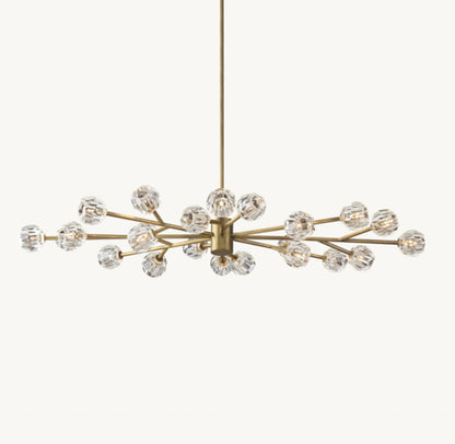 BOULE DE CRISTAL CLEAR GLASS OVAL CHANDELIER 72"