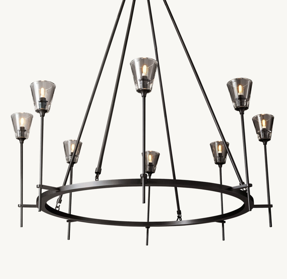 TORCHE DE VERRE ROUND CHANDELIER 46"